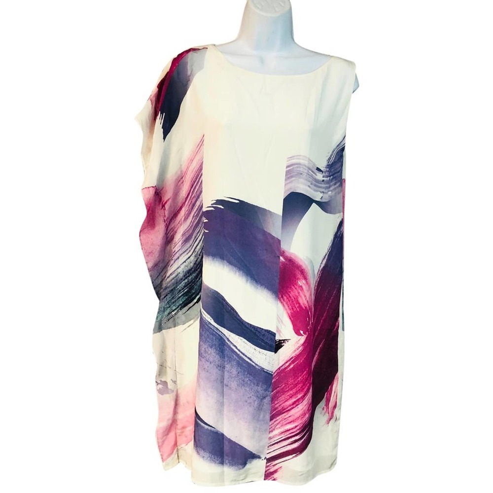DERHY PRINTED SILK SHIFT DRESS S